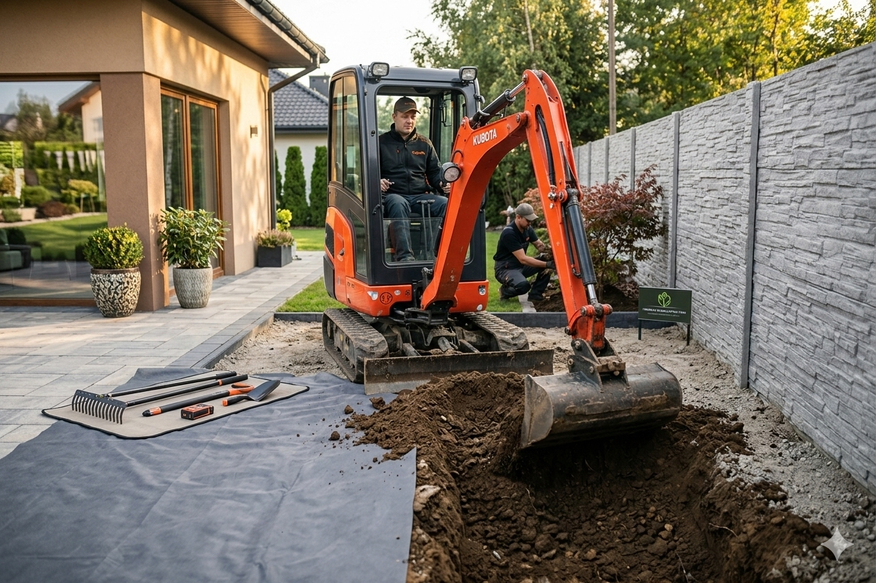 Wykorzystanie minikoparki w pracach ziemnych pod kostkę brukową